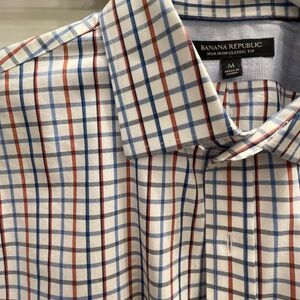 Banana Republic Men's Med Multicolor Checkered Shirt